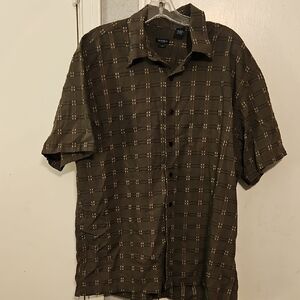 Van Heusen Men's Dark Green Button Down Shirt